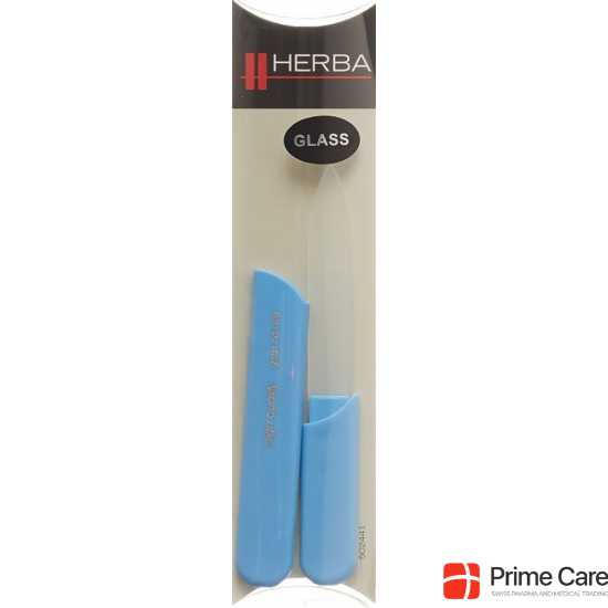 Herba glass nail file with protective cap 13cm light blue buy online