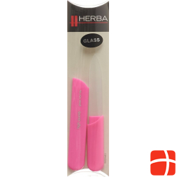 Herba glass nail file with protective cap 13cm pink