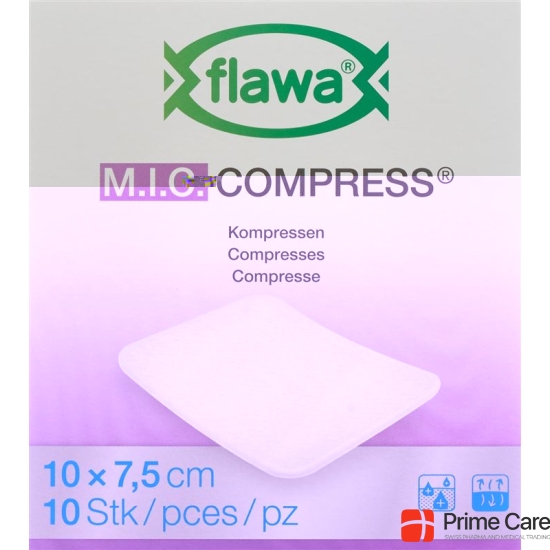 Flawa MIC compresses 7.5x10cm not sterile 10 pcs