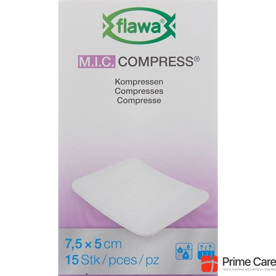 Flawa MIC compresses 7.5x5cm not sterile 15 pcs