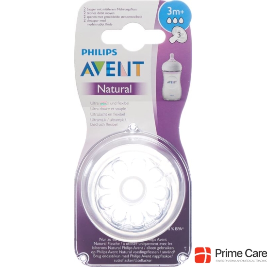 Avent Philips Natural sucker 3 3 Months + 2 pcs