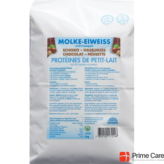 Biosana Molke Eiweiss Pulver Schoko-Haselnuss 2kg buy online