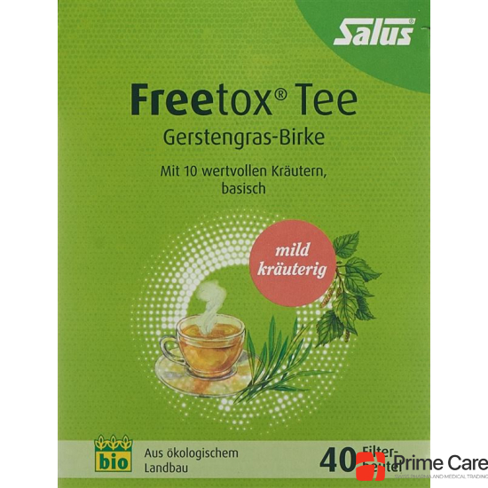 Salus Freetox tea barley grass birch organic bag 40 pieces buy online