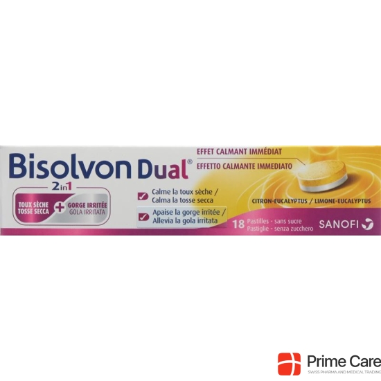 Bisolvon Dual 2 In 1 lozenges 18 pieces buy online