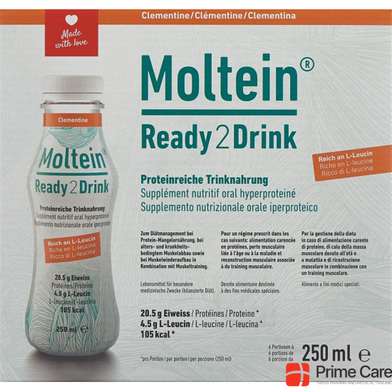 Moltein Ready2drink Clementine 6 bottle 250ml buy online