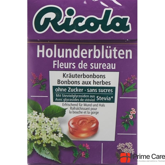 Ricola elderflower candies without sugar with stevia Box 50 g