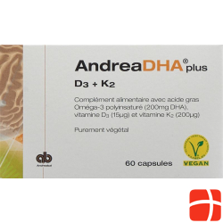 Andreadha Plus Omega-3 Vit D3+k2 Kapseln Vegan 60 Stück