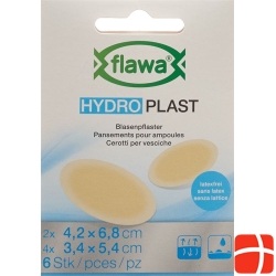 Flawa Hydro Plast Blister plaster 2 sizes 6 pieces