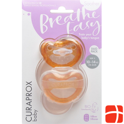 Curaprox Baby pacifier size 2 orange Double New 2 pieces
