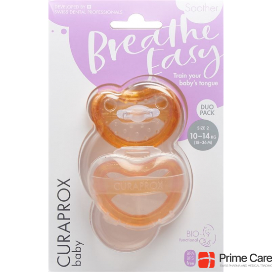 Curaprox Baby pacifier size 2 orange Double New 2 pieces buy online