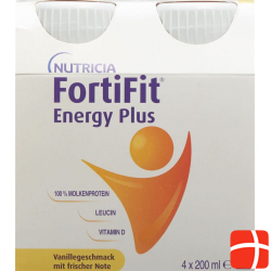 Fortifit Energy Plus Vanille 4 Flasche 200ml