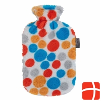 Fashy Wärmflasche 2L Flauschbezug Punkte Bunt