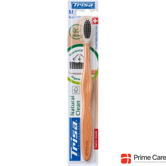 Trisa Natural Clean Wooden Toothbrush Medium buy online