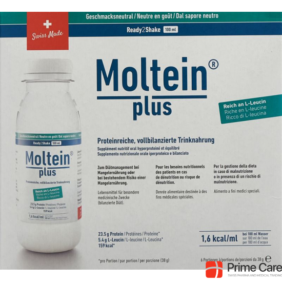 Moltein Plus Ready2shake Geschmacksneutr 6 Flasche 38g buy online