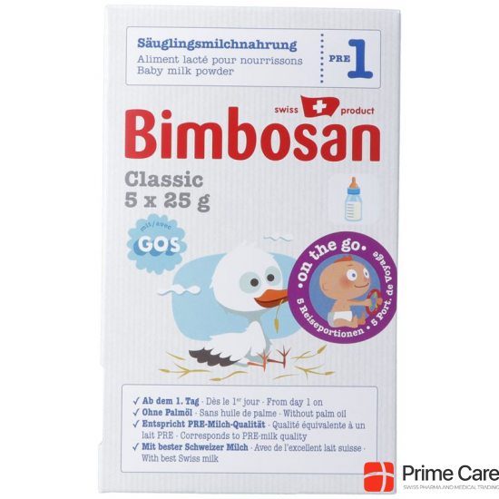 Bimbosan Classic 1 Infant Milk Travel Portion 5x 25 buy online