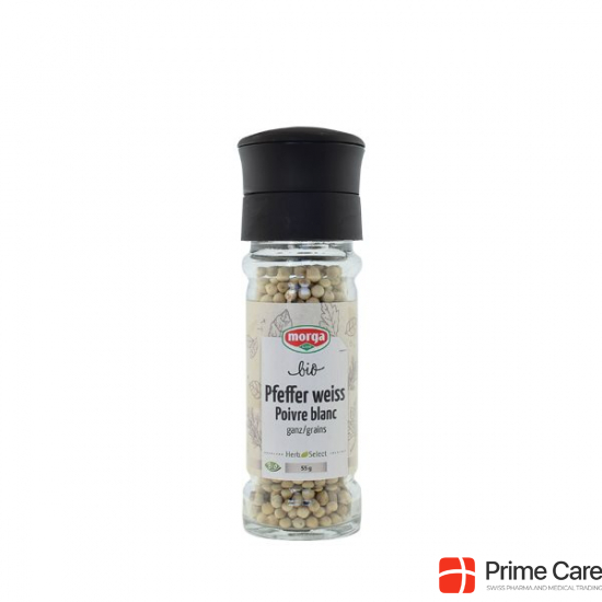 Morga Gewürz Pfeffer Weiss Ganz Bio Mühle 55g buy online