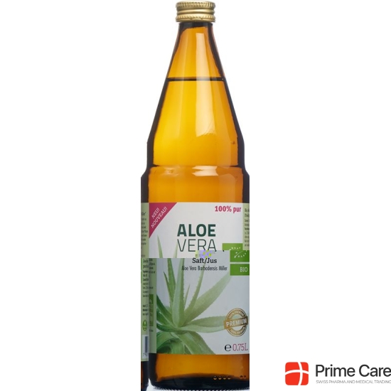 Aloe Vera Juice Organic 100% Pure Premium lt Glasfl 0.75