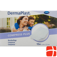 Dermaplast Compress Plus 5x7.5cm 15 Pieces