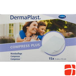 Dermaplast Compress Plus 5x7.5cm 15 Pieces