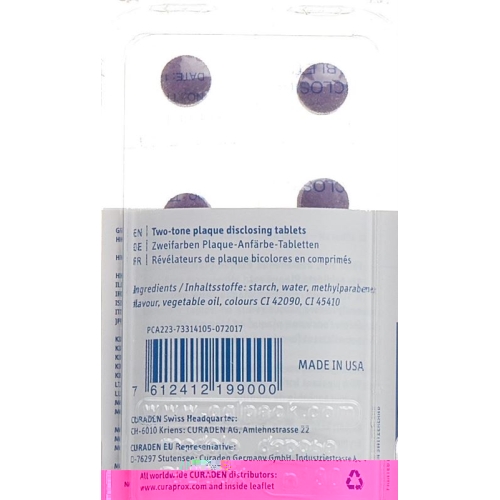 Curaprox Pca 223 Plaquesearch Anfärbetabletten 12 Stück buy online