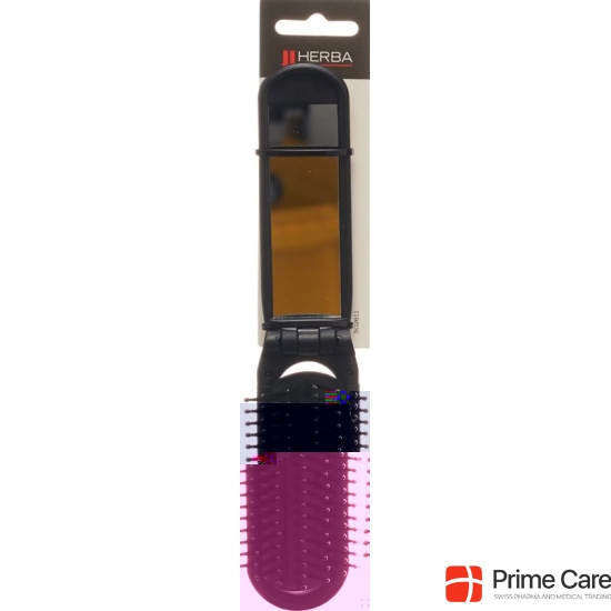 Herba folding brush with mirror black buy online
