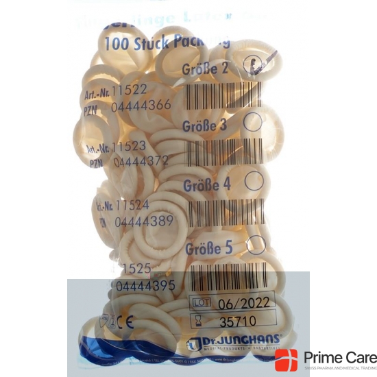 Dr. Junghans finger cots latex rolled Gr5 powder-free and non-sterile 100 pcs