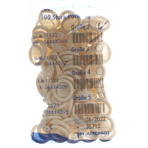 Dr. Junghans finger cots latex rolled Gr5 powder-free and non-sterile 100 pcs