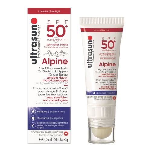 Ultrasun Alpine SPF 50 20ml + 2.3ml Lipstick buy online