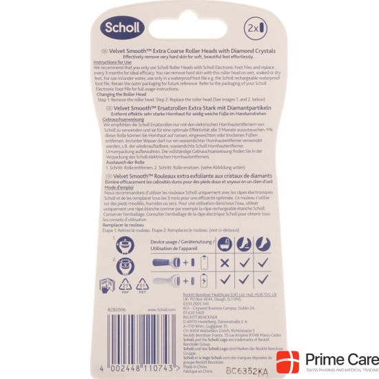 Scholl Velvet Smooth Wet & Dry Ersatzroller Extra Stark Diamantpartikel 2 Stück buy online
