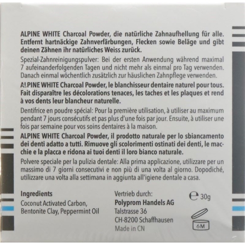 Alpine White Charcoal Powder Dose 30g buy online