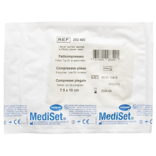 MediSet Faltkompressen Typ 24 8-fach 7.5x10cm 8-fach 2 Stück buy online