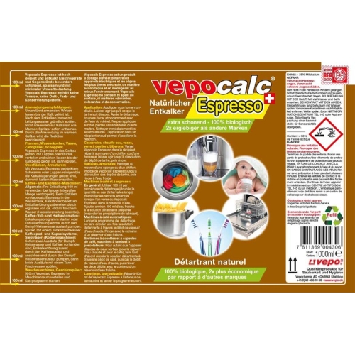 Vepocalc Espresso Natürlicher Entkalker Flasche 1000ml buy online