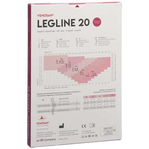 Venosan Legline 20 A-t XS Black 1 pair buy online