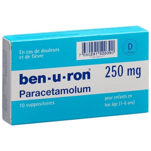 Ben-u-ron Supp 250 mg Child 10 pcs