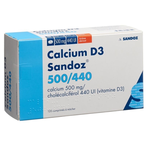 Calcium D3 Sandoz Kautabletten 500/440 Aprikose 120 Stück buy online