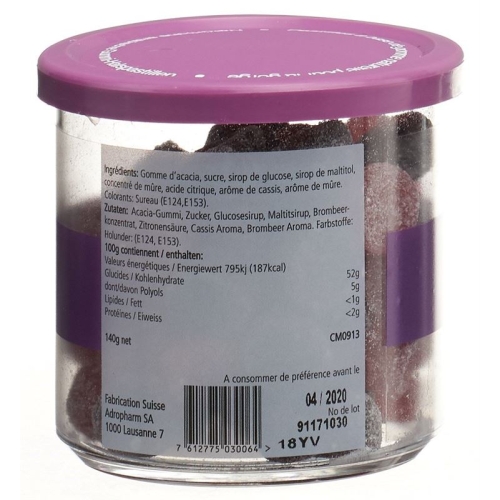 Adropharm cassis and blackberry soothing lozenges 140 g