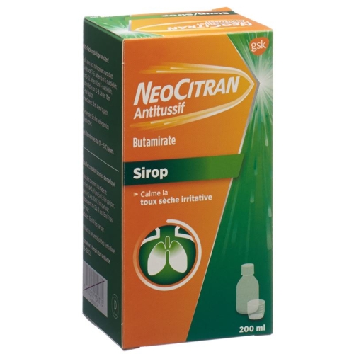 NeoCitran cough suppressants syrup 15 mg / 10 ml 200 ml Glasfl