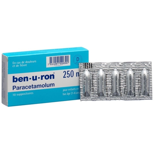 Ben-u-ron Supp 250 mg Child 10 pcs