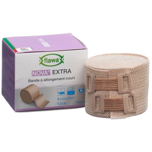 Flawa Nova Extra short stretch bandage 4cmx5m tan