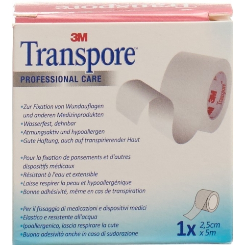 3M Transpore Fixierpflaster 25mm x 5m transparent Refill buy online