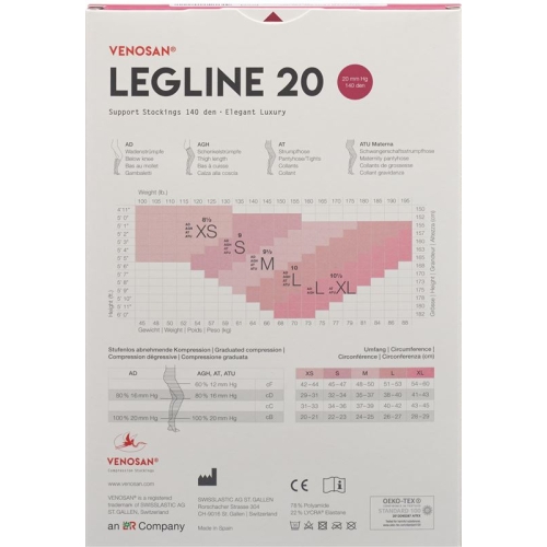 Venosan Legline 20 A-ghz XS Black 1 Paar buy online