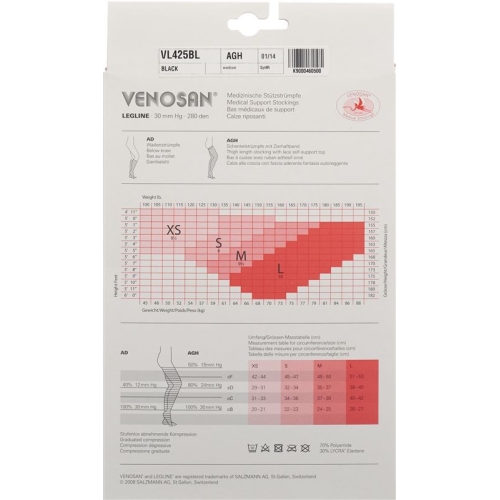 Venosan Legline 30 A-ghz L Black 1 Paar buy online