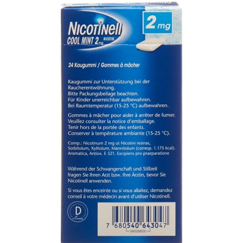 Nicotinell Cool Mint 2mg 24 Kaugummi buy online