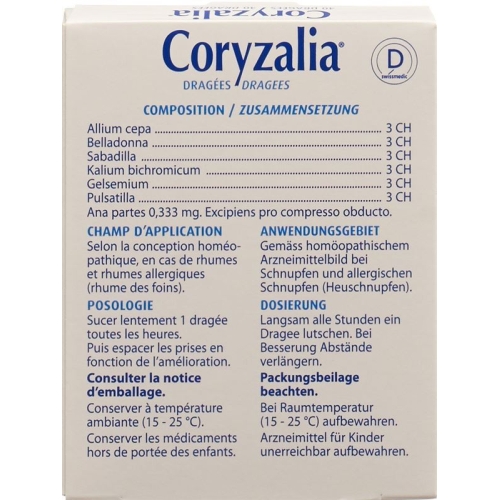 Coryzalia Boiron Dragees 40 Stück buy online