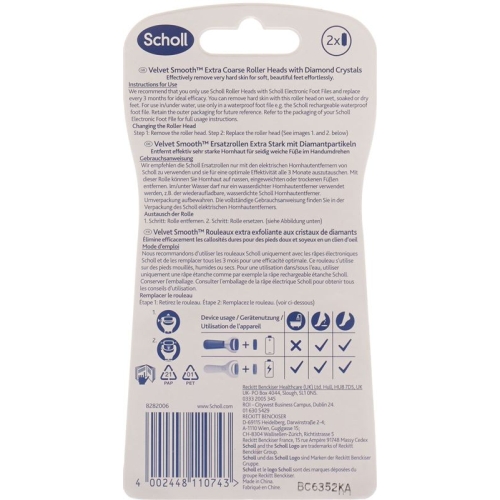 Scholl Velvet Smooth Wet & Dry Ersatzroller Extra Stark Diamantpartikel 2 Stück buy online