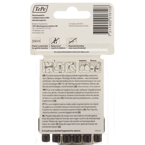 Tepe Interdental Brush 1.5mm Schwarz Blister 6 Stück buy online