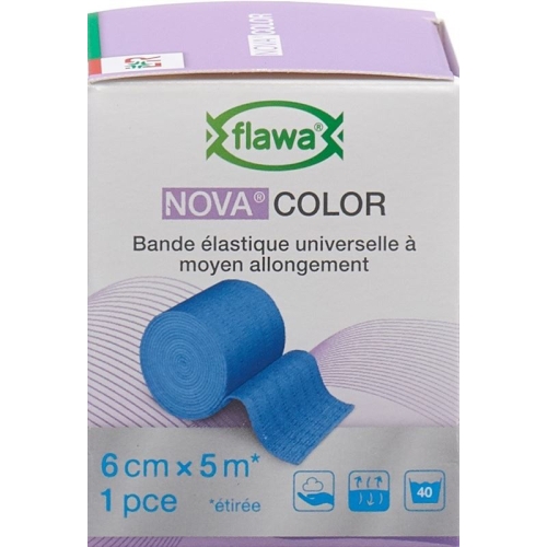 Flawa Nova Color Universalbinde 6cmx5m Blau buy online