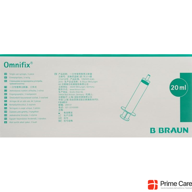 OMNIFIX Syringe 20ml Luer latexfree 100 pcs.