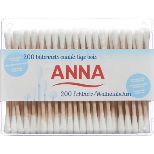 Anna Wattestäbchen Holz 200 Stück buy online