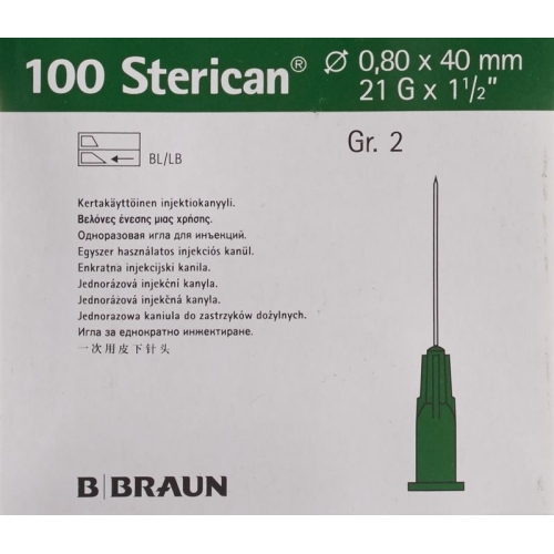 Sterican Nadel 21g 0.80x40mm Grün Luer 100 Stück buy online